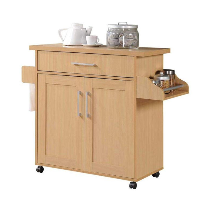 Charlton Home® Crisfield Wood Kitchen Cart & Reviews Wayfair